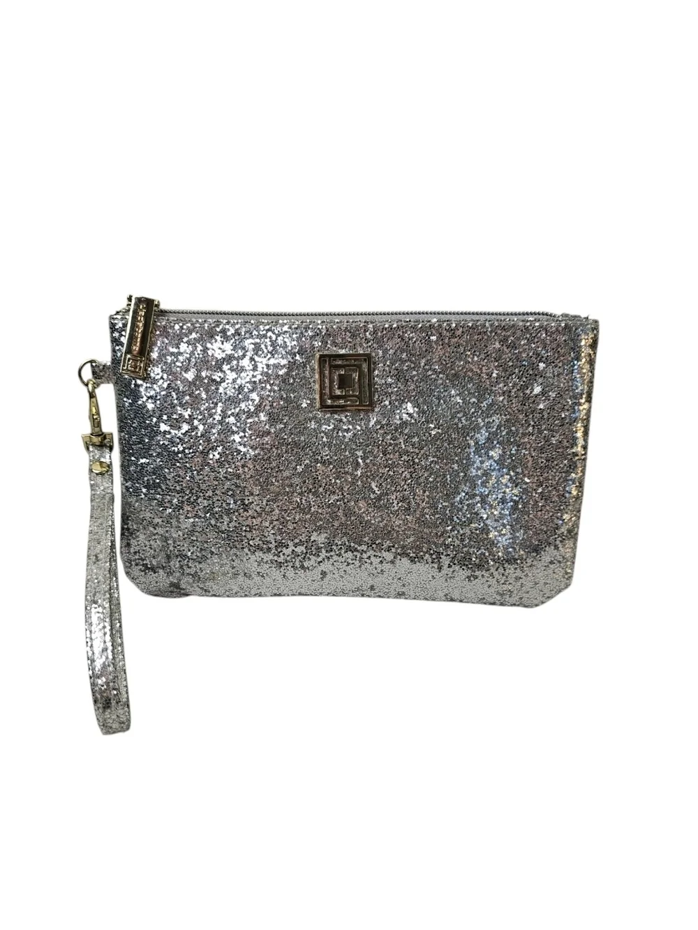Liz Claborne Silver Glitter Wrist Wallet Phone Charger Battery USB Adapters Club